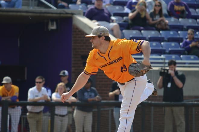 ECU right hander Jimmy Boyd picked up his first victory of the season in a 5-3 win over Longwood.