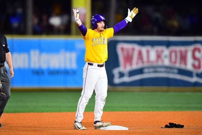 Dylan Crews' 2-run double gave LSU a lead in the Tigers' 10-run eighth inning.