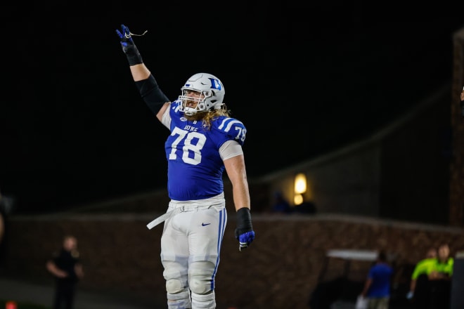 Duke offensive lineman Chance Lytle went through the program's Pro day on Monday afternoon. 