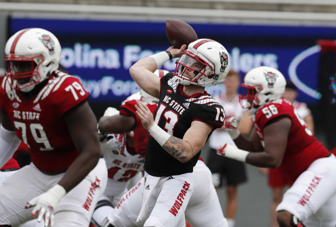 NC State Wolfpack football quarterback Devin Leary