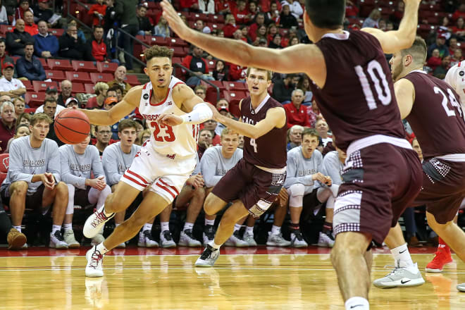 Wisconsin guard Kobe King (23)