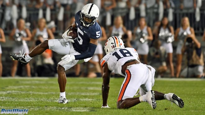 Penn State receiver Jahan Dotson had a team-high 10 receptions in the Nittany Lions' 28-20 win over Auburn. BWI photo/Steve Manuel