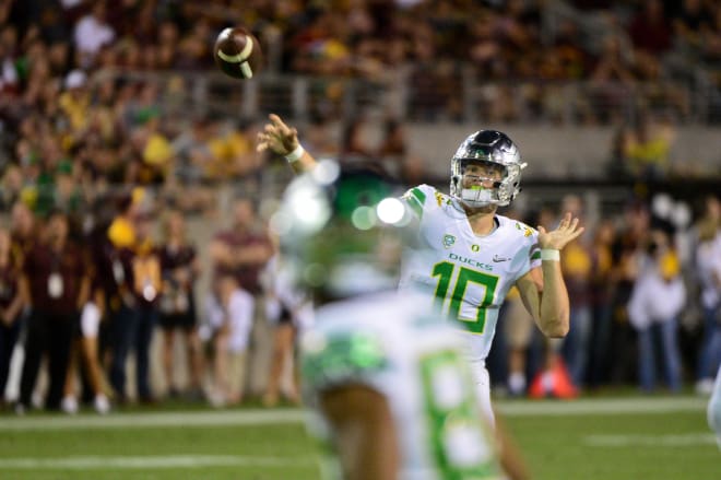 Justin Herbert's decision to return for his senior year, along with five returning starters on the offensive line and defensive leader Troy Dye, has made the Ducks a hot early pick to win the PAC-12 and become a factor in the national playoff chase.