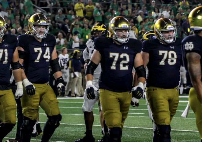 Liam Eichenberg (74), Robert Haines (72) and Tommy Kraemer (72) all return as starters along the 2019 offensive line — and could in 2020 as well.
