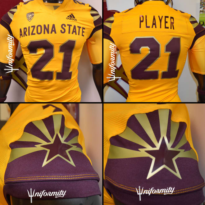 HOT] New Arizona State Sun Devils Custom Jersey Gold Retro