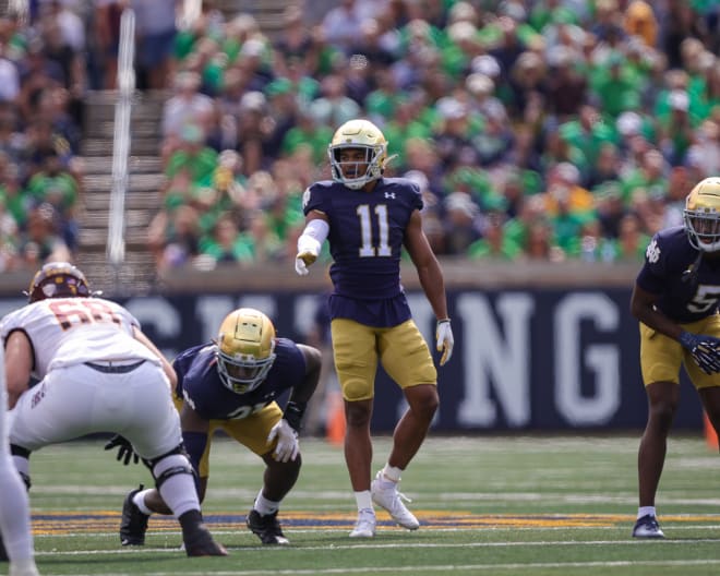 Notre Dame football safety Ramon Henderson is headed to the transfer portal. He had 14 tackles and one interception in 2023.