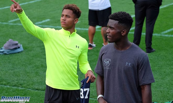 CB Luke Hill (left) and WR Rakim Jarrett both visited Penn St. at the end of June. 