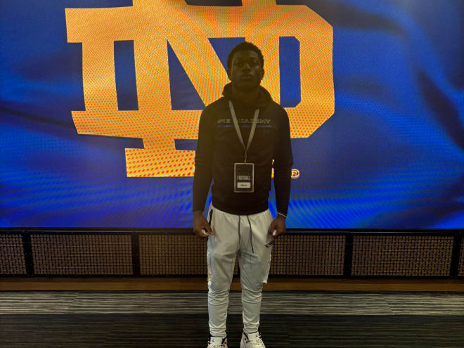 Four-star safety Ksani Jiles, a 2026 recruit, visited Notre Dame on Saturday.