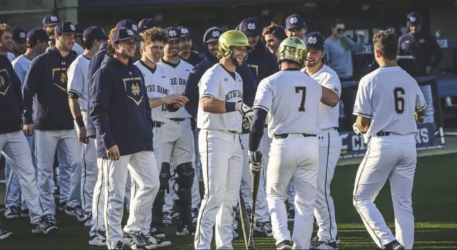 Notre Dame left fielder Jack Zyska hit two home runs Sunday to help the Irish rally past Wake Forest, 13-12.