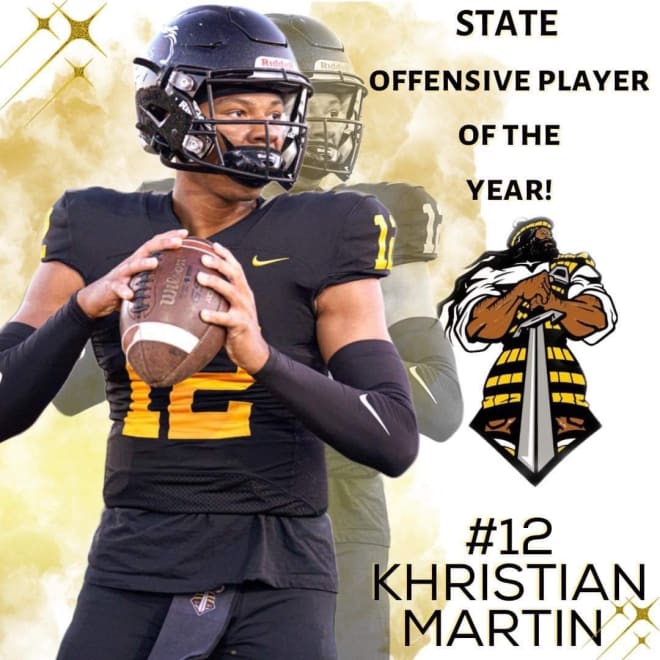 Khristian Martin accounted for 46 touchdowns - 32 passing and 14 rushing - with only one interception thrown as the Springers completed a perfect 15-0 season