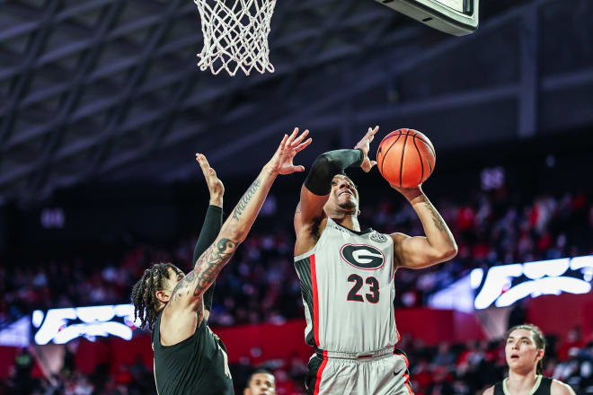 Georgia basketball player Braelen Bridges (23) during a game against Vanderbilt at Stegeman Coliseum in Athens, Ga., on Saturday, Jan. 15, 2022. (Photo by Mackenzie Miles/UGA Sports Communications)