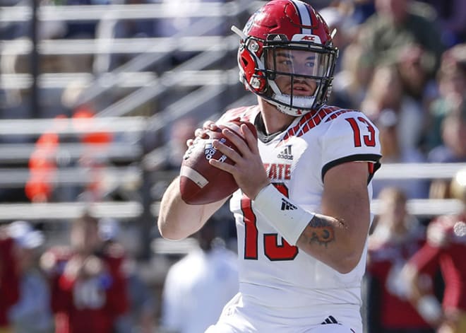 NC State Wolfpack football quarterback Devin Leary underwent surgery for a broken fibula Sunday