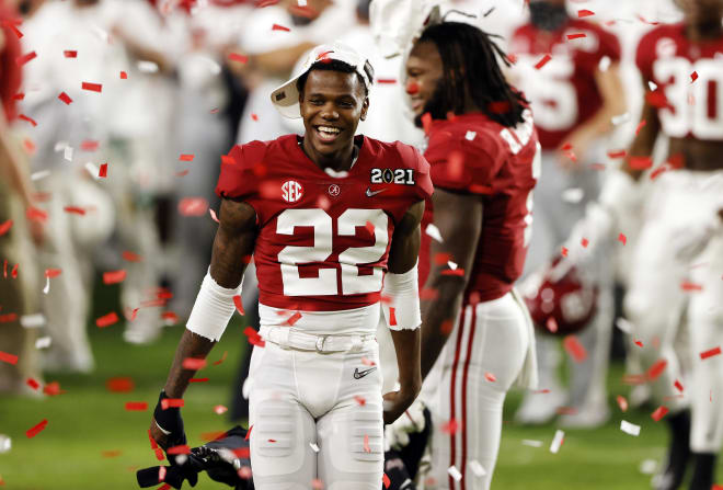 Alabama cornerback Ronald Williams Jr. celebrates winning the national title. Photo | Getty Images 