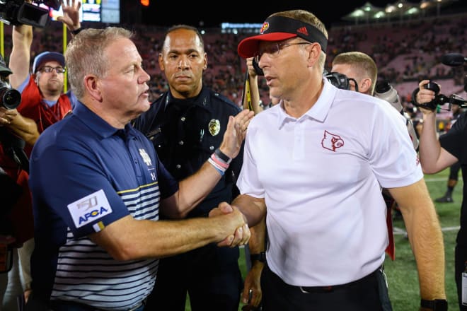 Brian Kelly's Irish defeated head coach Scott Satterfield's Cardinals 35-17 to open the 2019 season.