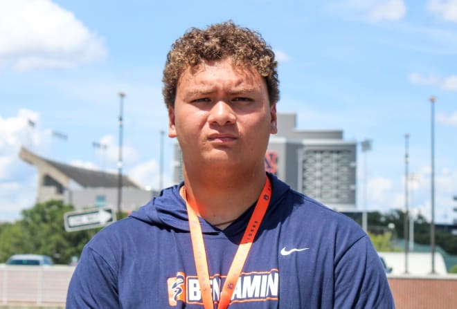 Chase Malamala visited Auburn for the first time Wednesday.