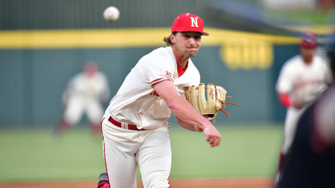 Senior pitcher Koty Frank deals a pitch.