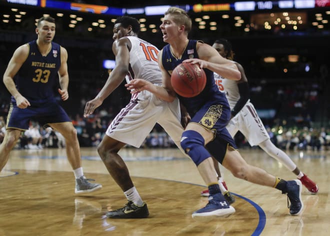 Junior guard Rex Pflueger and the Irish rallied from a 21-point deficit to knock off the Hokies.