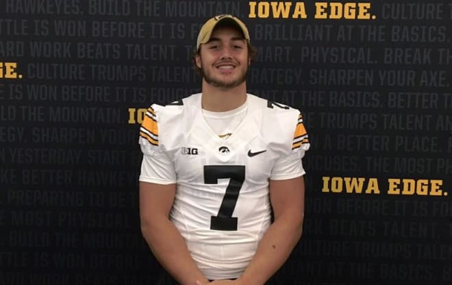 Class of 2019 linebacker Coal Flansburg visited the Hawkeyes this month.