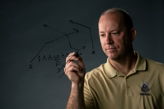 Jeff Brohm has become notorious for showing his offensive plays weeks before they use it again in a big play. 