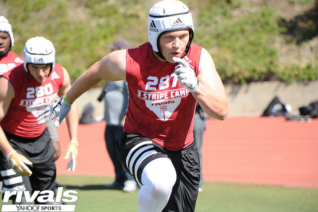 Boise State commit, Michael Callahan competing at a Rivals Three Stripe Camp last summer.
