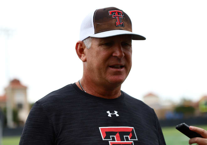 Keith Patterson addresses the media following practice on Monday, Sept. 30. The Red Raiders are 2-2 and await a visit from the Oklahoma State Cowboys, who are 4-1 on the year. Photo by Billy Watson.