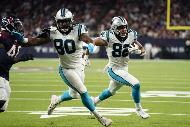 Tremble joined a small fraternity of players who scored a touchdown on their first career touches in both college and the NFL, when he tallied a seven-yard rushing score in Carolina’s 24-9 win at Houston Sept. 24. 