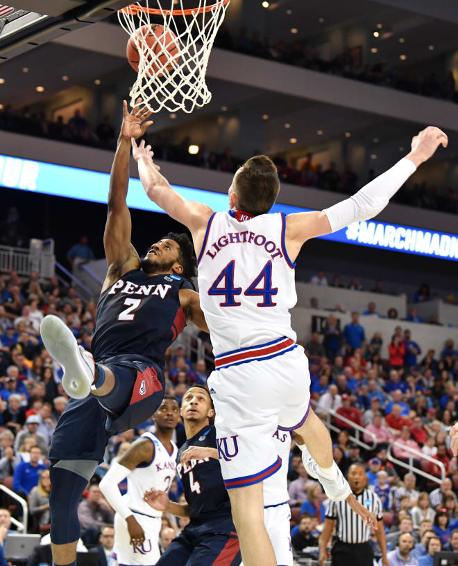 Mitch Lightfoot was big for KU with nine points, 11 rebounds and two blocked shots