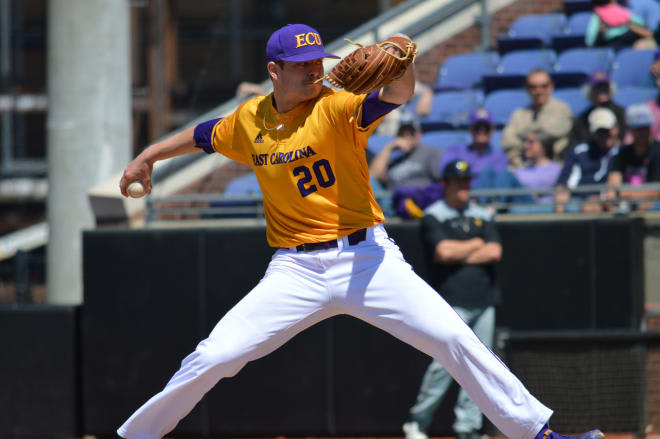 ECU right-hander Tyler Smith went six innings on the mound to pick up a 2-1 Saturday win over Maryland.