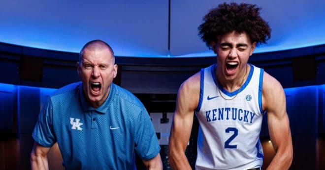 Malachi Moreno with Mark Pope, his future Head Coach at Kentucky