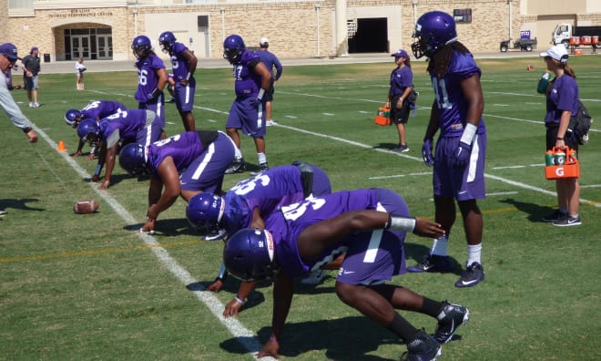 The TCU Defensive Line at Fall camp in 2016.