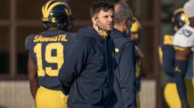 Michigan Wolverines football linebackers coach George Helow led the inside linebackers and special teams at Maryland last season.