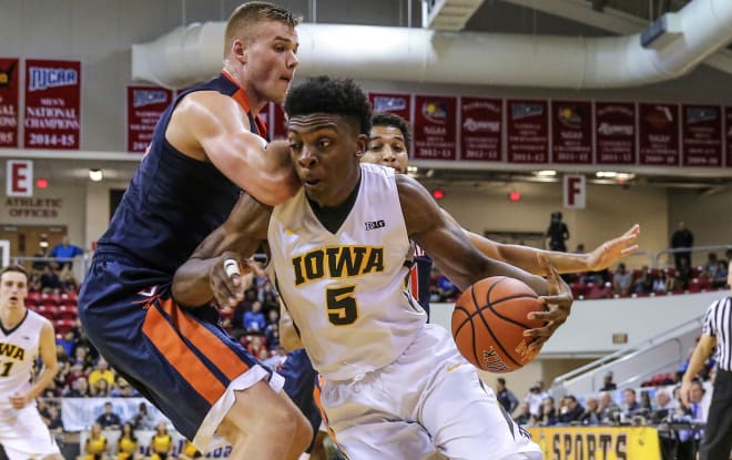 Freshman Tyler Cook had six points and six rebounds for Iowa in the loss.