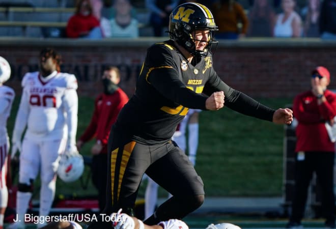 Missouri kicker Harrison Mevis hasn't missed a kick this season.