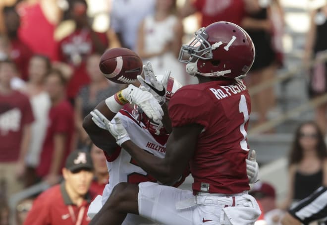 Robert Foster had two catches for 115 yards and a touchdown during the A-Day scrimmage. Photo | USA Today
