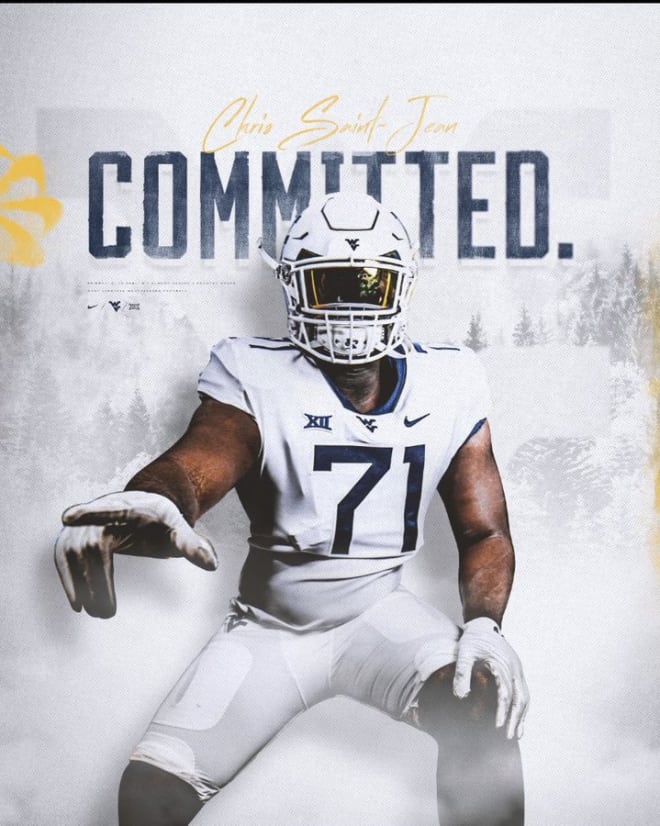 Saint-Jean has committed to the West Virginia Mountaineers football program.