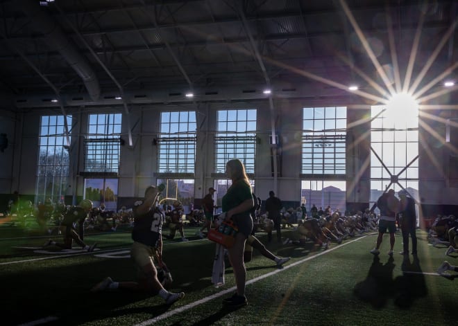 The Irish Athletics Center opened its doors in August of 2019, but a Guglielmino Athletics Complex expansion still has no firm timetable.