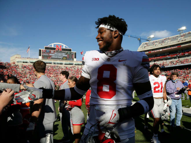 Defensive end Javontae Jean-Baptiste played five seasons at Ohio State before a graduate transfer to Notre Dame.