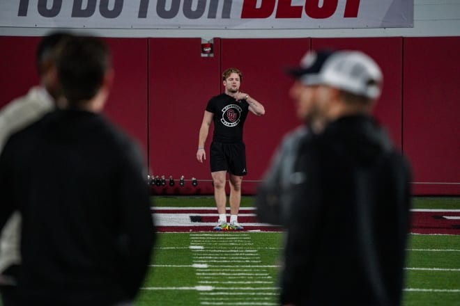Drake Stoops at his pro day in March