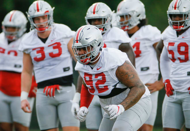 Larry Johnson and the Buckeye D-linemen met with members of the media this week.
