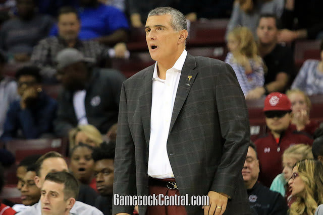 South Carolina head coach Frank Martin and his Gamecocks rallied for a 77-66 road win over South Florida Saturday in Tampa.