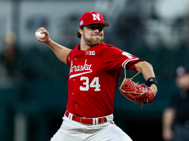 Nebraska baseball starting pitcher Brett Sears