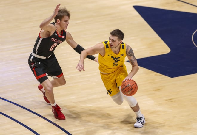 Jordan McCabe scored 10 points for the West Virginia basketball team on Monday against Texas Tech.