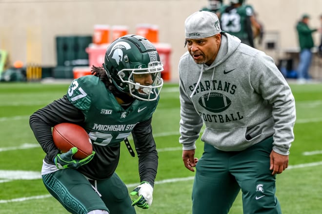 Action during the spring showcase at Spartan Stadium, on April 20, 2024. (Marvin Hall/Spartans Illustrated)