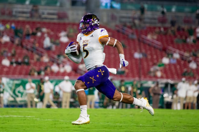 C.J. Johnson breaks free for a touchdown in last year's 44-24 East Carolina win over USF in Tampa.