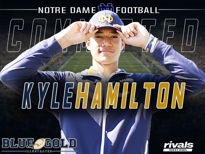 Notre Dame continued its roll of commitments Tuesday when safety Kyle Hamilton announced his pledge to the Irish 