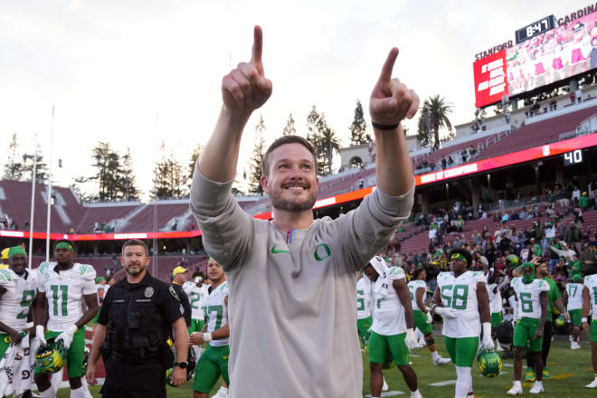 Dan Lanning after Oregon's win at Stanford.