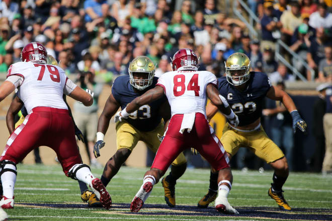 Rover Drue Tranquill and the Irish defense held Temple to 16 points.