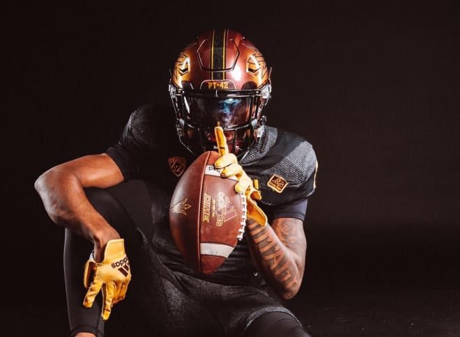 Dickinson (Tex.) defensive back Rodney Bimage during his official visit to Arizona State. (Rodney Bimage IG Photo)