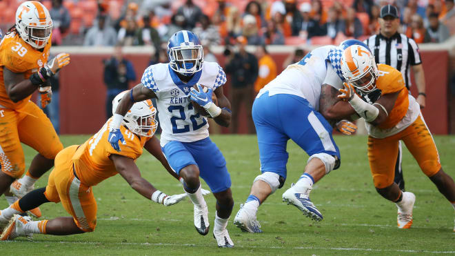 Sihiem King against Tennessee two years ago (UK Athletics)
