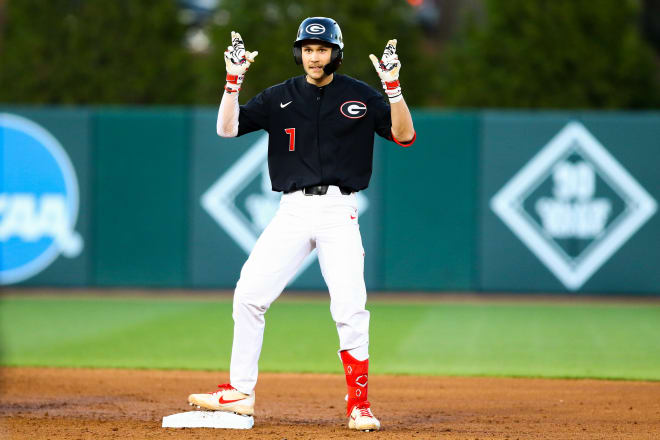 Cam Shepherd stands at second after one of Georgia's 14 steals through four games.